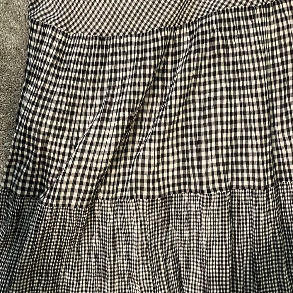 Chaps Black and White Muti different bands of Checkered A-Line, Maxi Skirt. - Picture 3 of 7